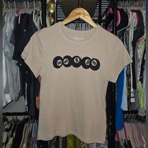 Rebellious One Beige 8-Ball Graphic Tee